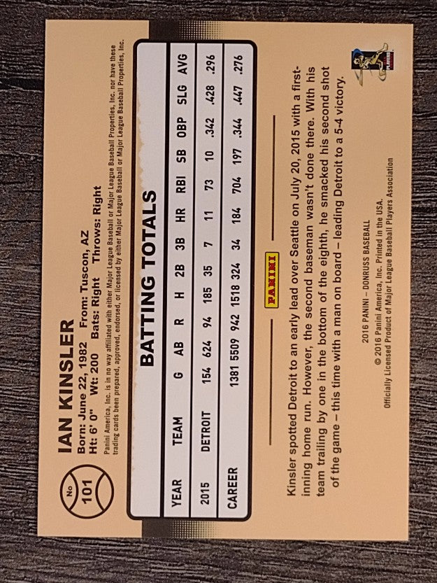 2016 Donruss #101 Ian Kinsler