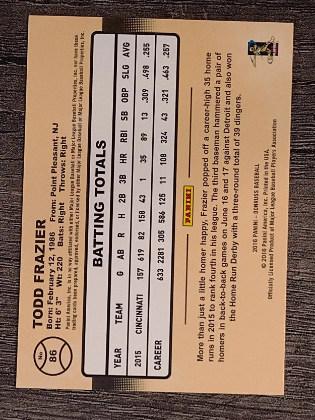 2016 Donruss #86 Todd Frazier