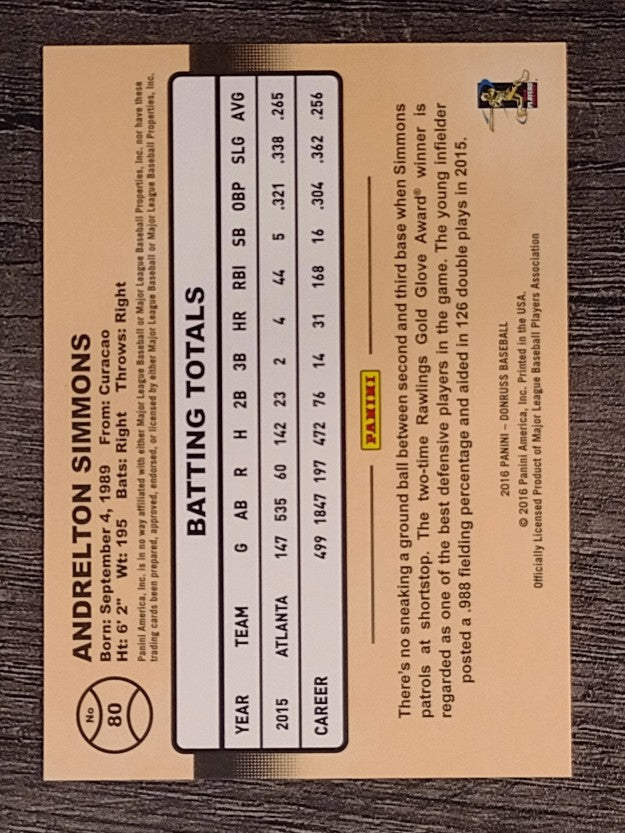 2016 Donruss #80 Andrelton Simmons