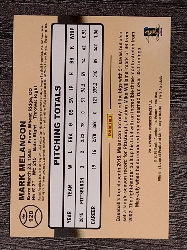 2016 Donruss #120 Mark Melancon