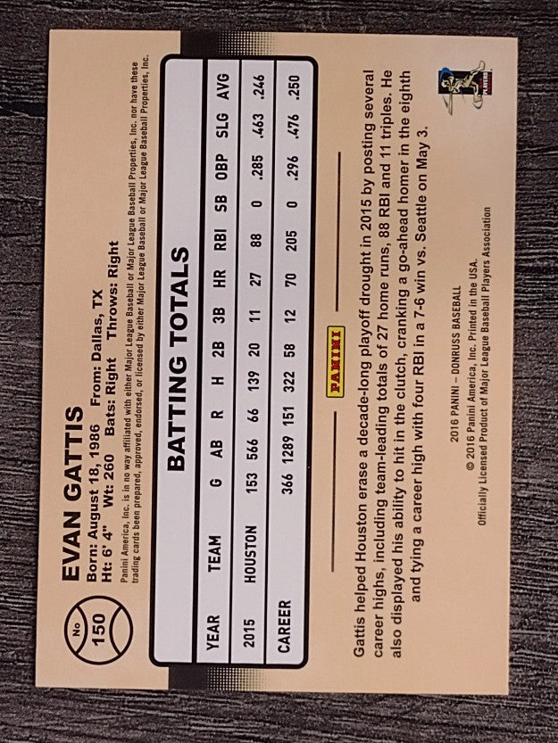 2016 Donruss #150 Evan Gattis