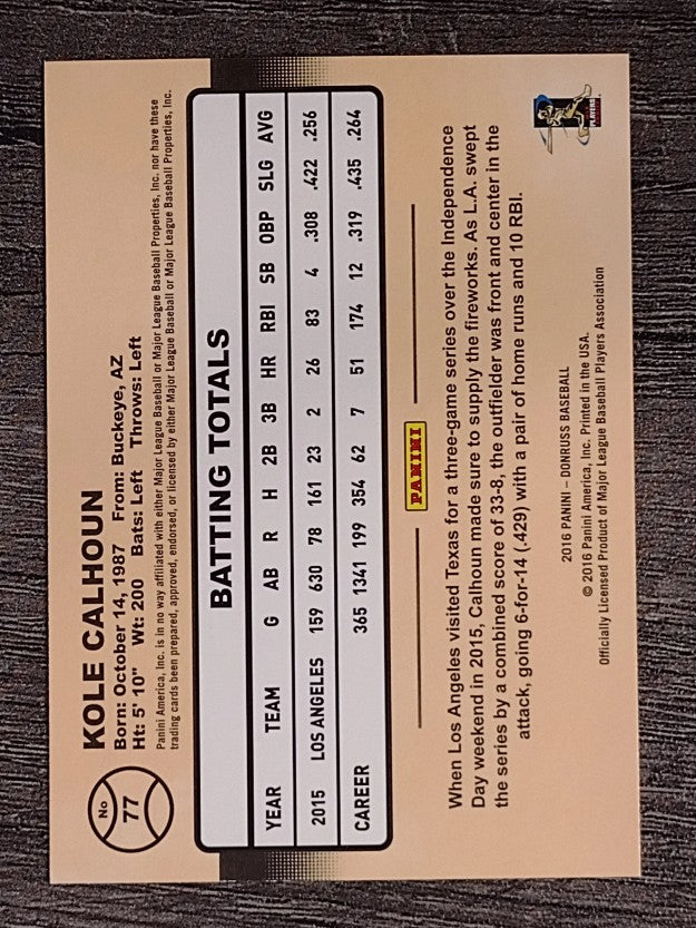 2016 Donruss #77 Kole Calhoun