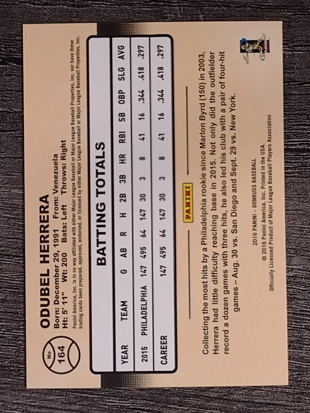 2016 Donruss #164 Odubel Herrera