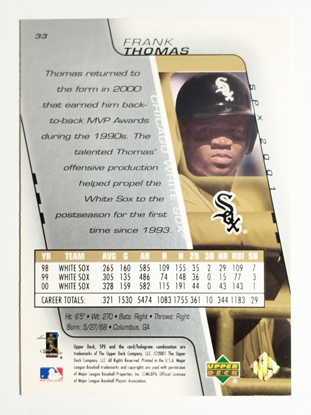 2001 SPx #33 Frank Thomas