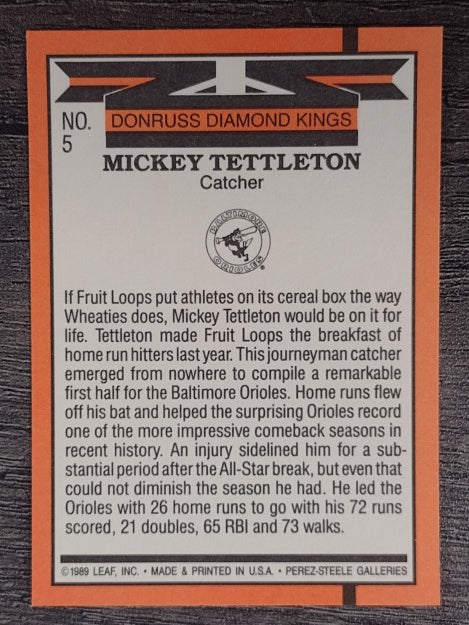 1990 Donruss #5 Mickey Tettleton DK