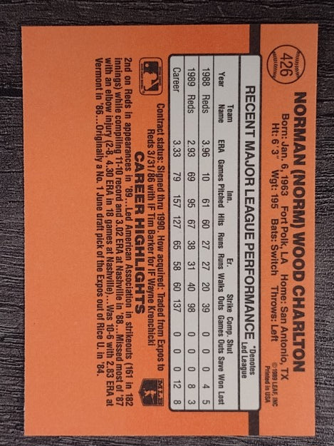 1990 Donruss #426 Norm Charlton