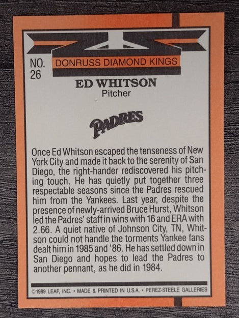 1990 Donruss #26 Ed Whitson DK