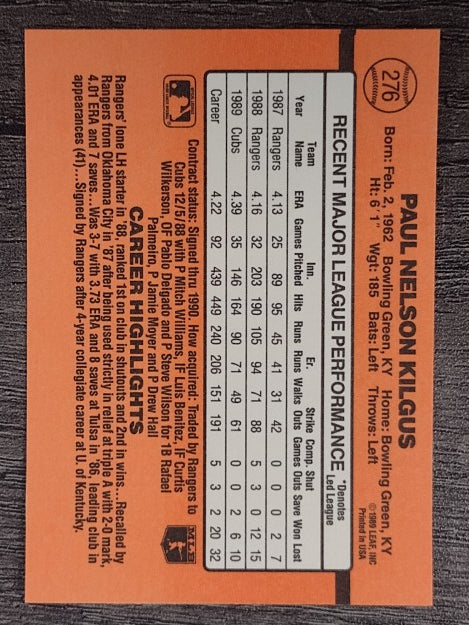 1990 Donruss #276 Paul Kilgus