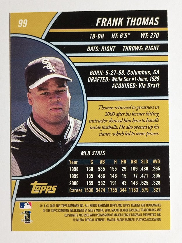 2001 Topps Reserve #99 Frank Thomas