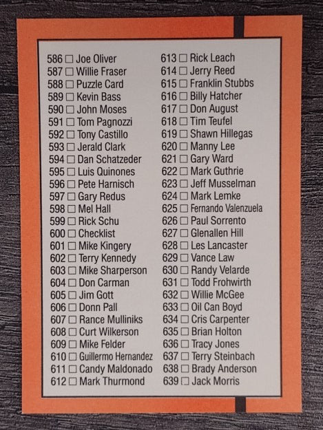 1990 Donruss #600A Checklist 538-639