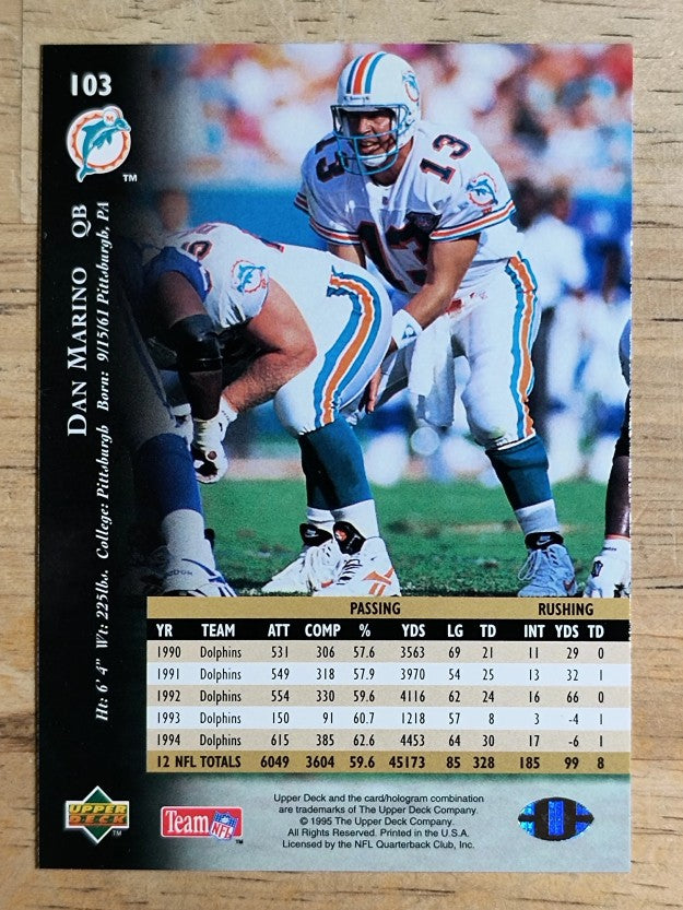 1995 Upper Deck Electric Silver #103 Dan Marino