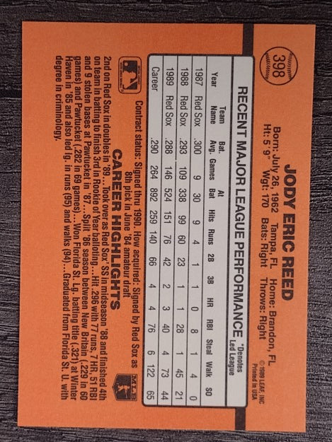 1990 Donruss #398 Jody Reed