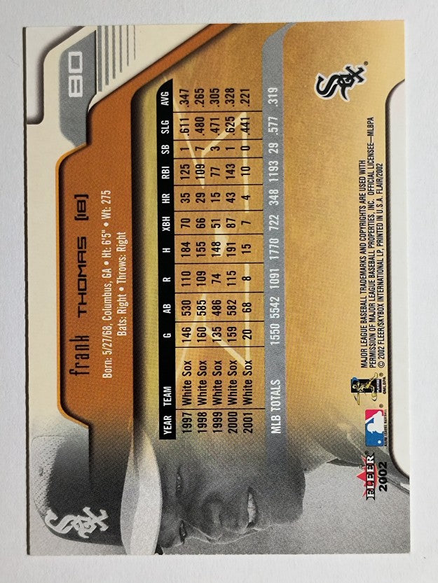 2002 Flair #80 Frank Thomas