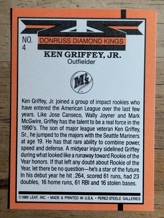 1990 Donruss #4 Ken Griffey Jr. DK