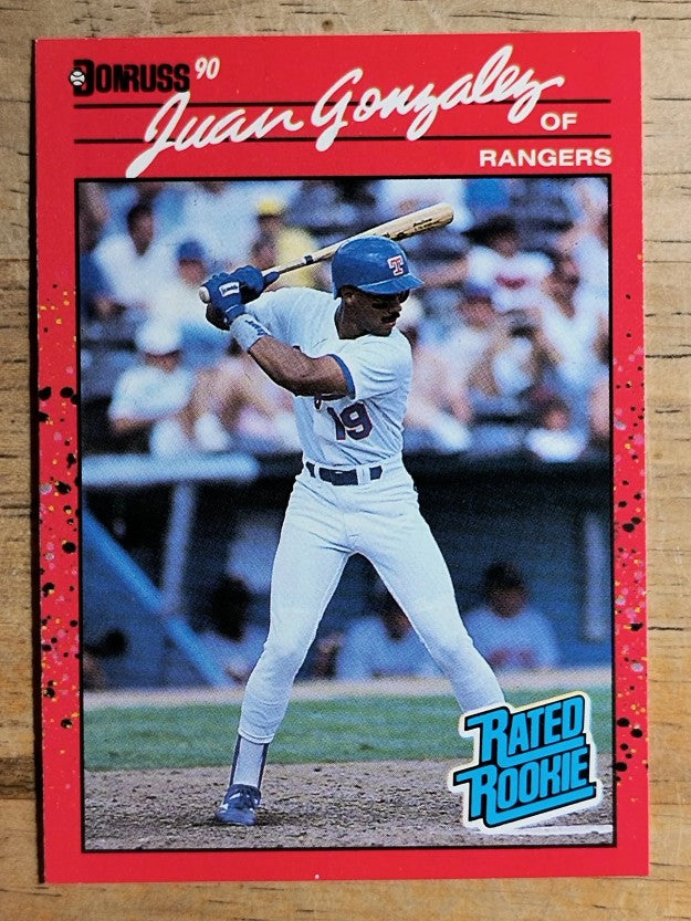 1990 Donruss #33B Juan Gonzalez COR RC/batting right-handed