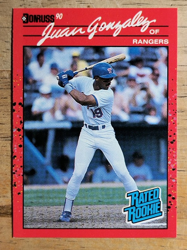 1990 Donruss #33B Juan Gonzalez COR RC/batting right-handed