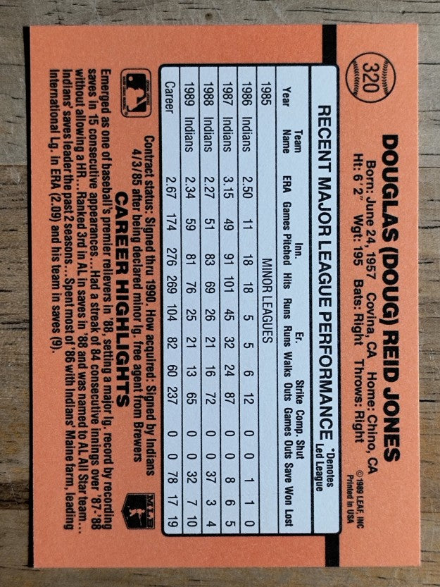 1990 Donruss #320 Doug Jones