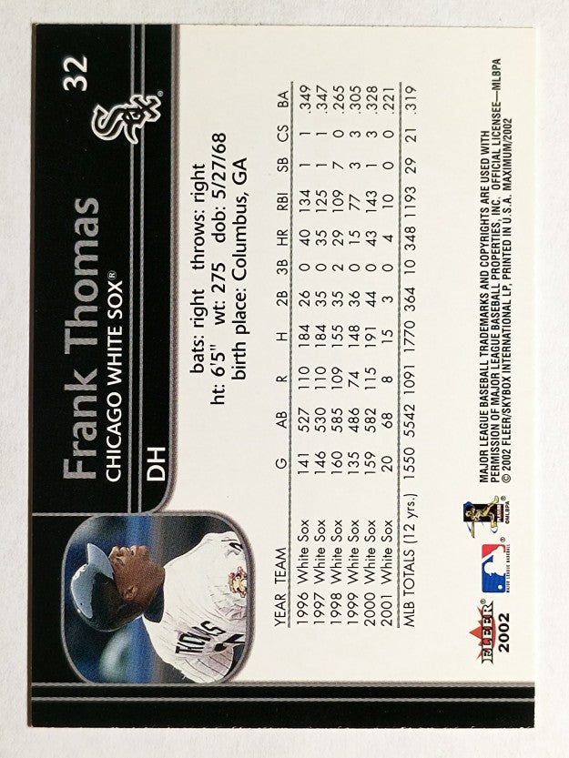 2002 Fleer Maximum #32 Frank Thomas