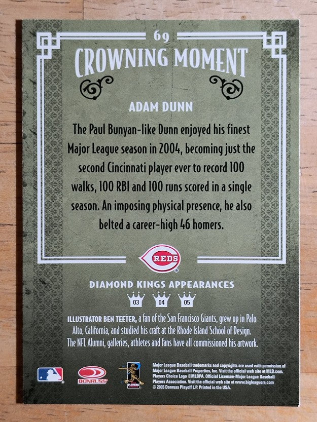 2005 Diamond Kings #69 Adam Dunn