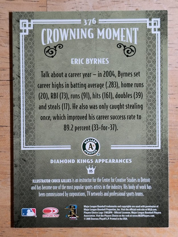 2005 Diamond Kings #376 Eric Byrnes