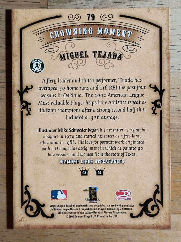 2004 Diamond Kings #79 Miguel Tejada