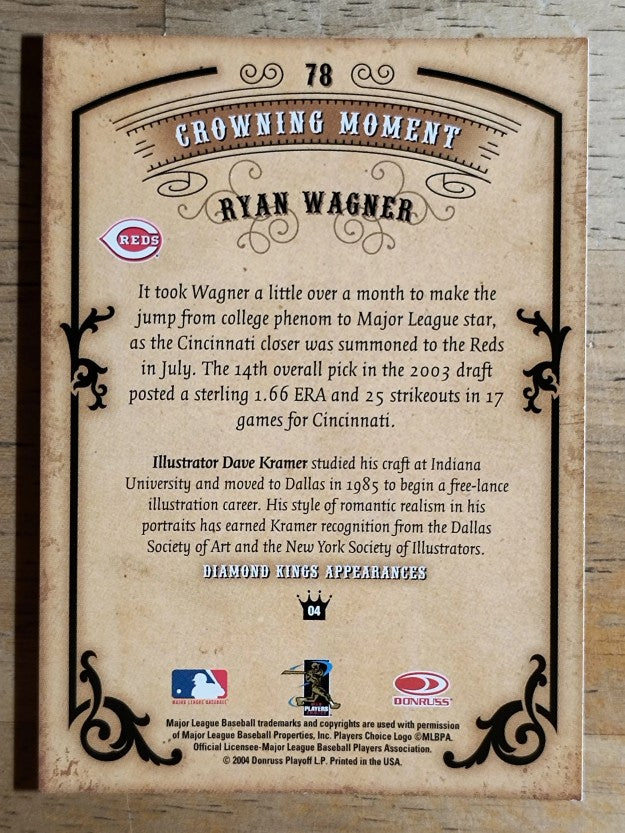 2004 Diamond Kings #78 Ryan Wagner