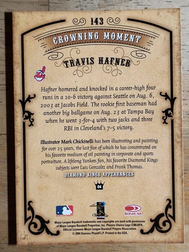 2004 Diamond Kings #143 Travis Hafner