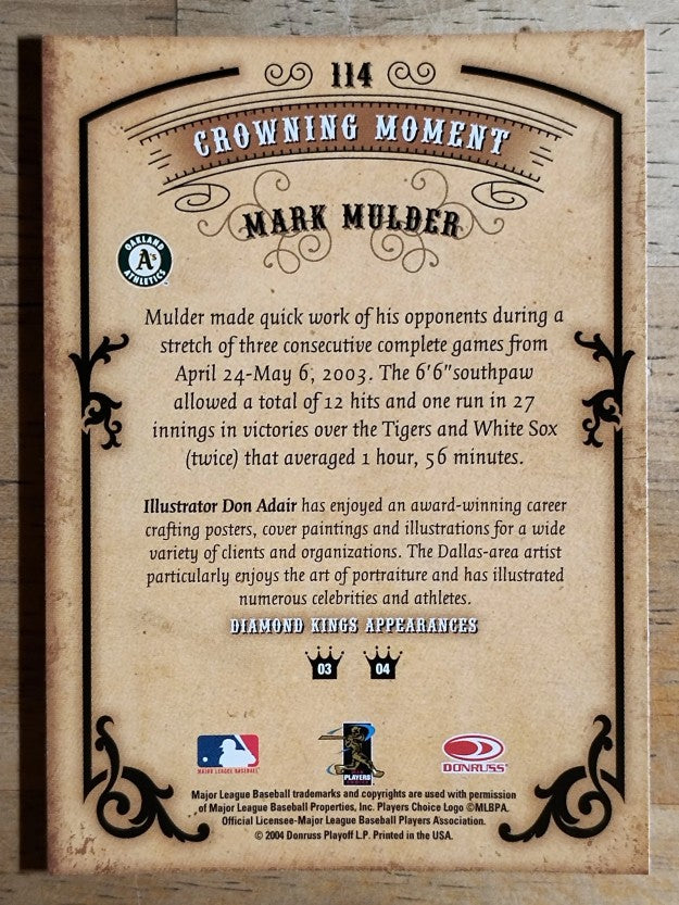 2004 Diamond Kings #114 Mark Mulder