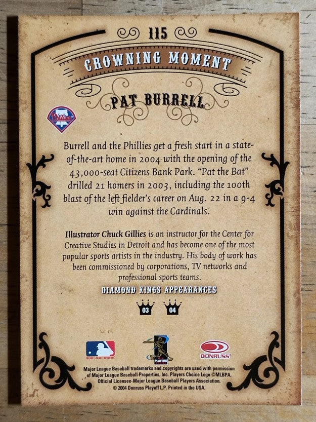2004 Diamond Kings #115 Pat Burrell