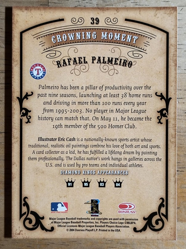 2004 Diamond Kings #39 Rafael Palmeiro