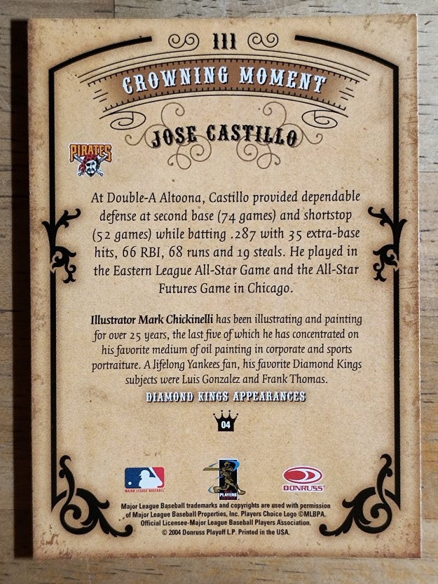 2004 Diamond Kings #111 Jose Castillo