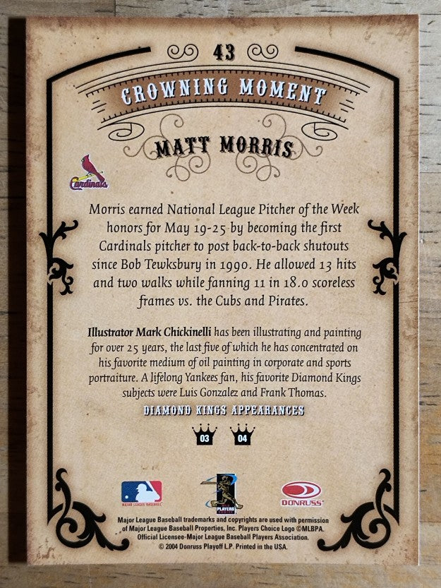 2004 Diamond Kings #43 Matt Morris