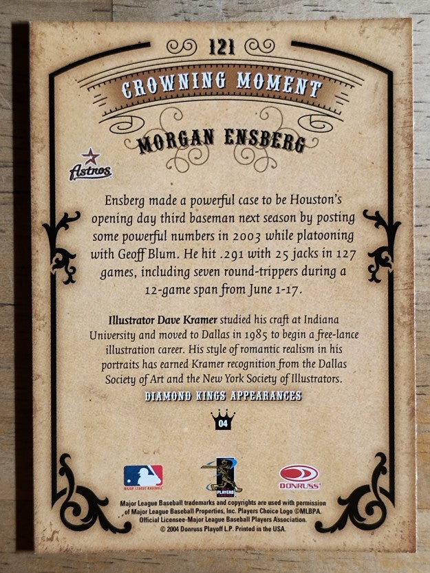 2004 Diamond Kings #121 Morgan Ensberg