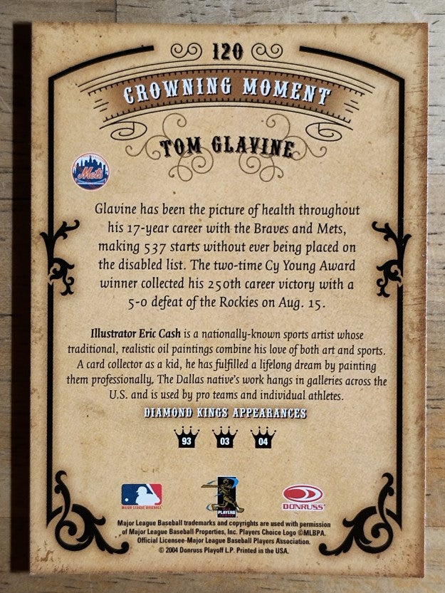 2004 Diamond Kings #120 Tom Glavine