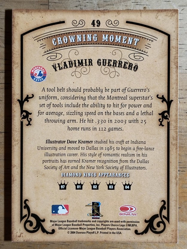 2004 Diamond Kings #49 Vladimir Guerrero