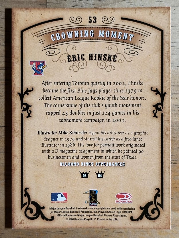 2004 Diamond Kings #53 Eric Hinske