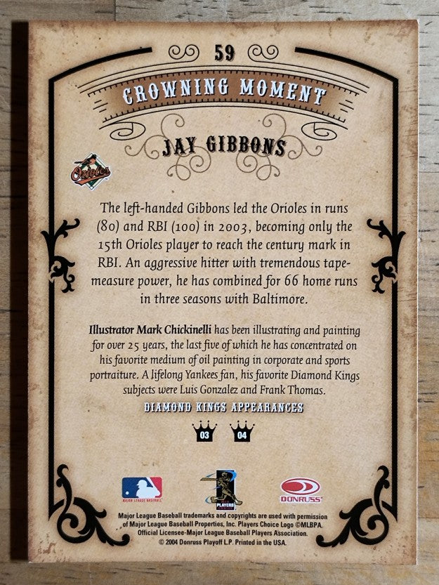 2004 Diamond Kings #59 Jay Gibbons