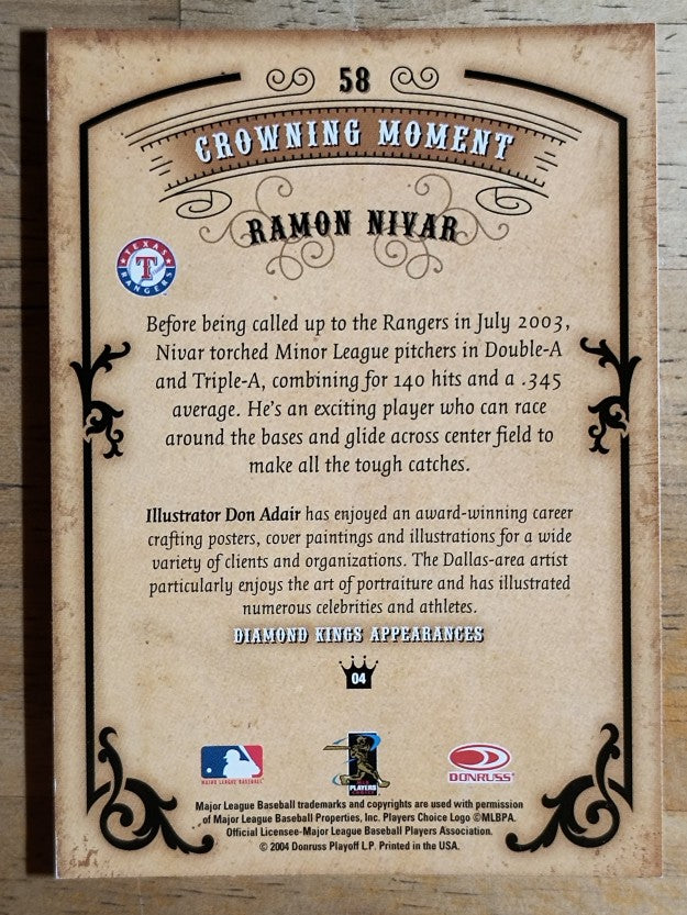2004 Diamond Kings #58 Ramon Nivar