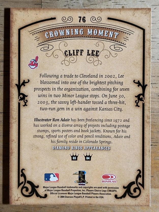 2004 Diamond Kings #76 Cliff Lee