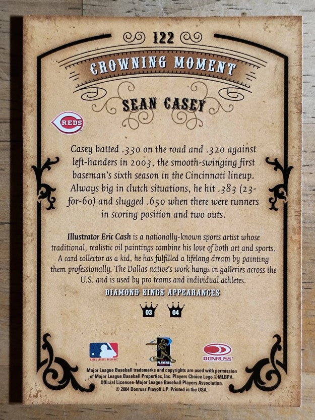 2004 Diamond Kings #122 Sean Casey
