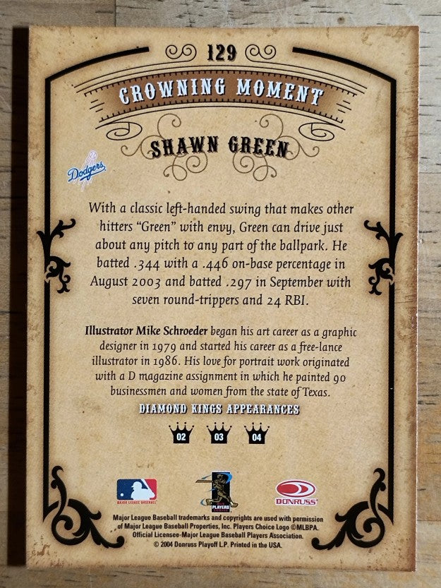 2004 Diamond Kings #129 Shawn Green