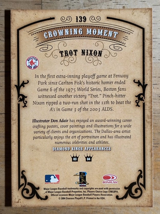 2004 Diamond Kings #139 Trot Nixon