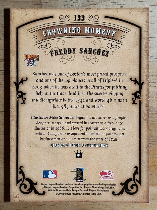 2004 Diamond Kings #133 Freddy Sanchez