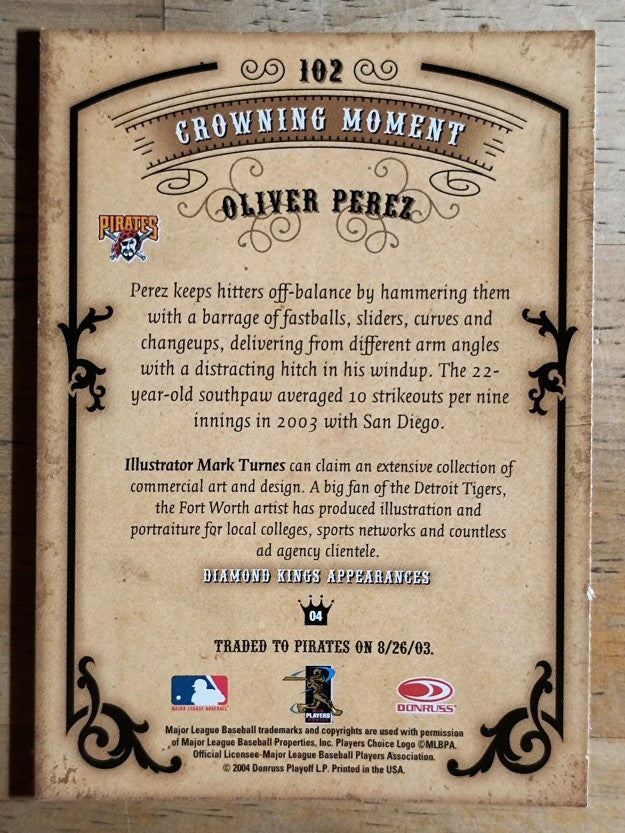 2004 Diamond Kings #102 Oliver Perez