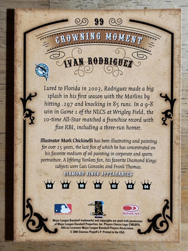 2004 Diamond Kings #99 Ivan Rodriguez