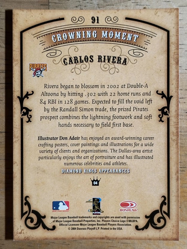 2004 Diamond Kings #91 Carlos Rivera