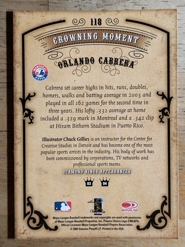 2004 Diamond Kings #118 Orlando Cabrera