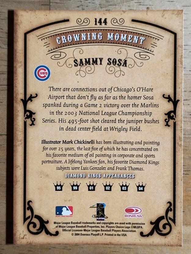2004 Diamond Kings #144 Sammy Sosa