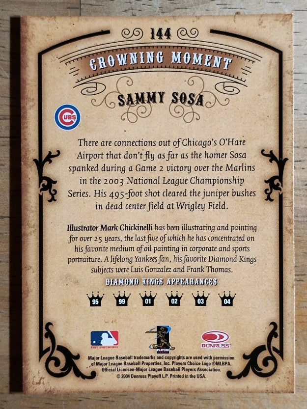 2004 Diamond Kings #144 Sammy Sosa