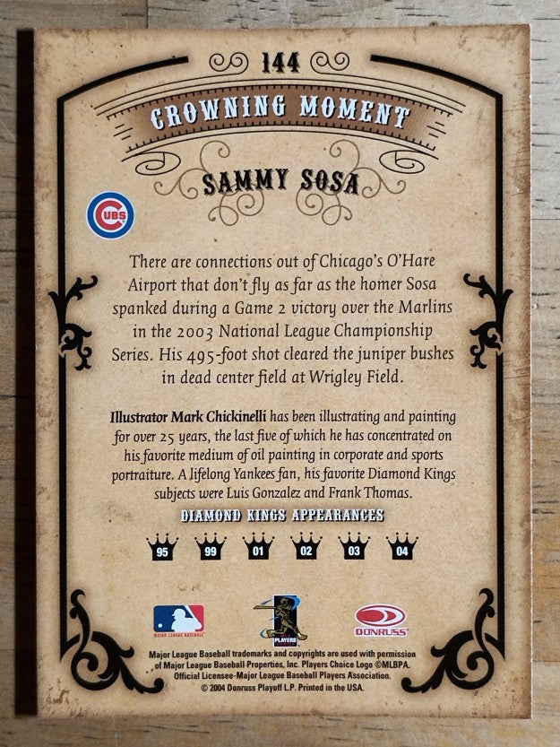 2004 Diamond Kings #144 Sammy Sosa